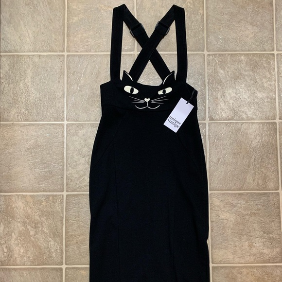 Unique Vintage Black Cat Suspender Skirt - Picture 1 of 4